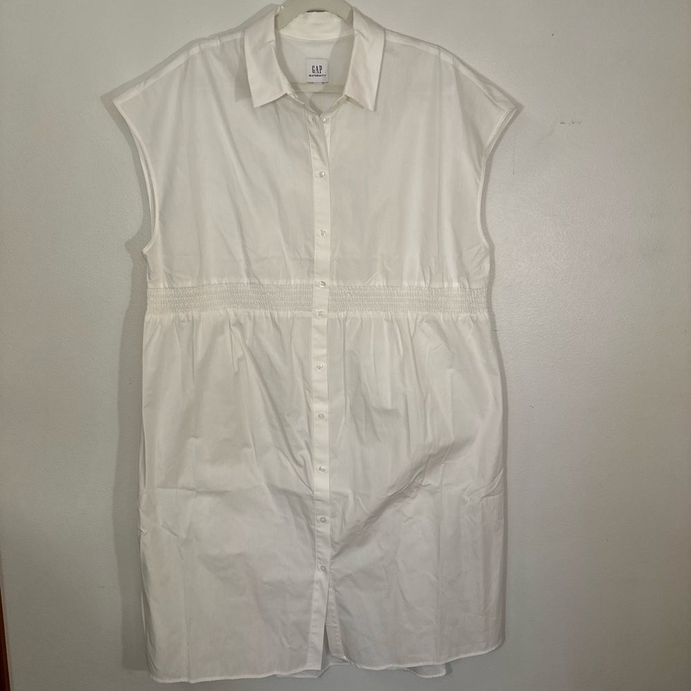 White cotton maternity dress